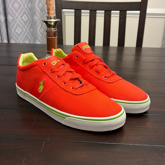 Polo Ralph Lauren Hanford boat deck Shoes Sneakers new Tomato Canvas Mens sizes